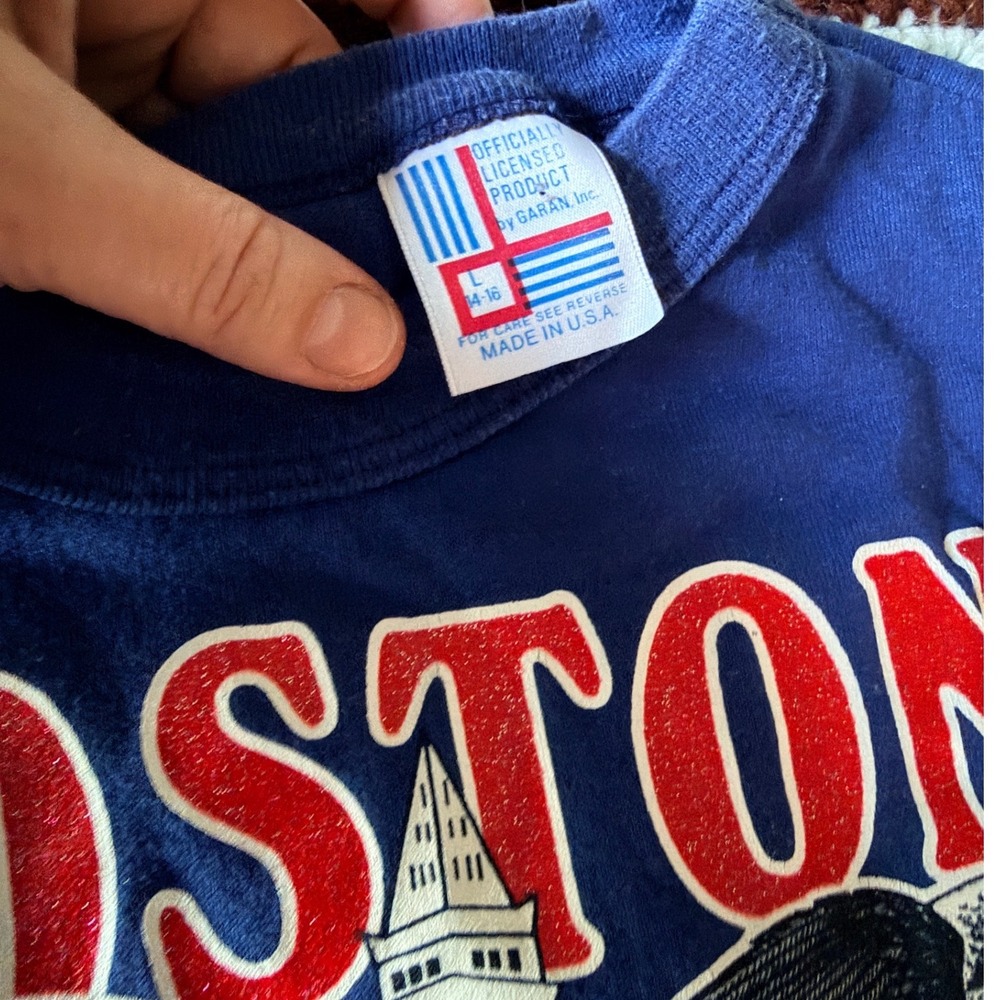 Vintage 1988 Boston Red Sox Tee 50/50 Cotton Poly Graphic with glitter - 14 / 16 - Picture 5 of 8